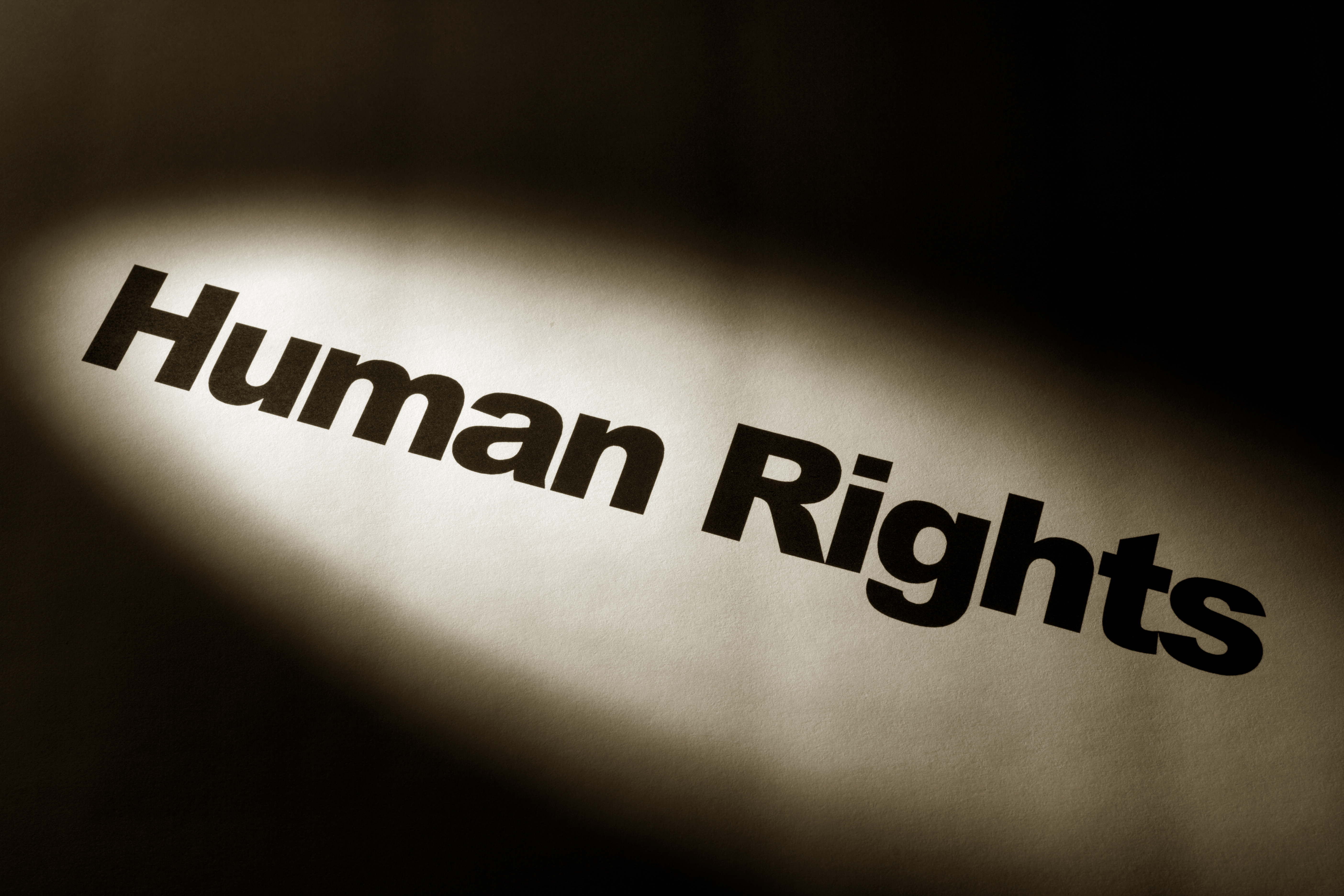 The words, 'Human Rights,' highlighted.